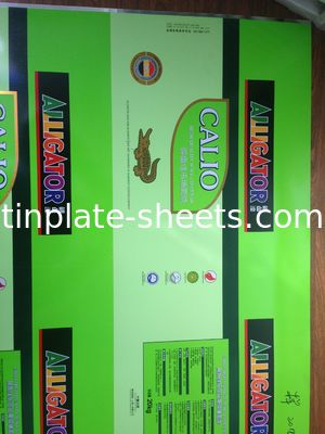 Fogli di latta T4 con 6 colori stampati 4 colori stampati latta JIS G3303 Stampa latta Stampa oro bianco