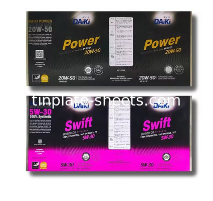 Fogli di latta stampata personalizzabili per imballaggi per alimenti e bevande T2-T5 Temperatura 1.1/1.1-5.6/5.6 Rivestimento di latta