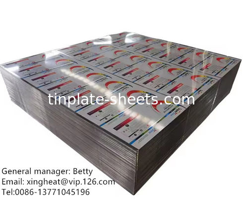 Coil di latta per imballaggi metallici con 1.1/1.1 2.2/2.2 2.8/2.8 5.6/5.6 2.0/2.0 2.8/5.6 Rivestimento di stagno e 4-8MT di peso per imballaggio