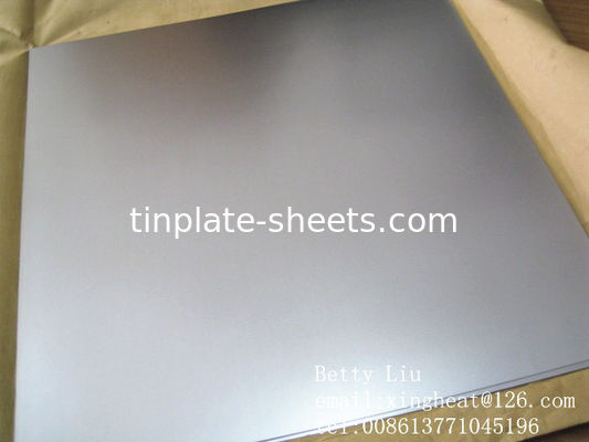 Fogli di latta elettrolitica per imballaggi metallici 0,13-0,48 mm Spessore 1,5-1,85 MT per imballaggio BA Annellazione 2,8/2,8 Rivestimento di latta