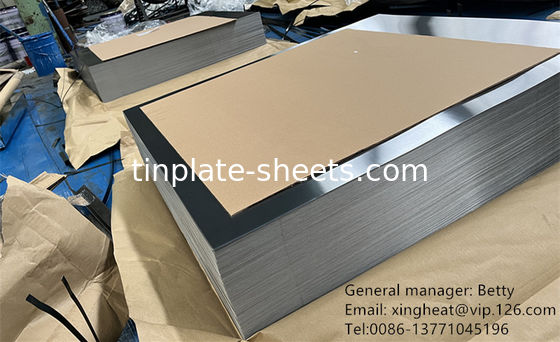Fogli di acciaio senza stagno con rivestimento in cromo da 0,17 mm - 0,48 mm T3 T4 personalizzato