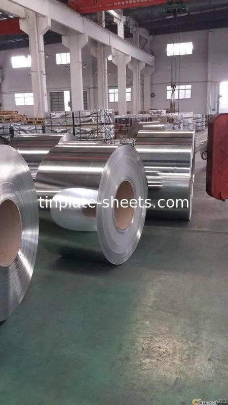 Larghezza 512-980 mm Prime Electrolytic Tinplate T2.5 T3 T4 Stone Finish Bright Finish Silver