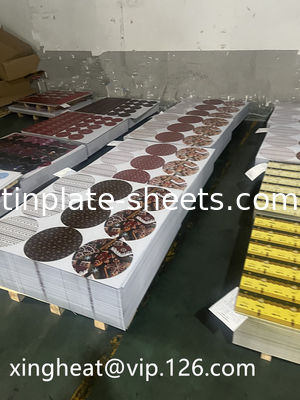 carta di latta di buona qualità con 6 colori stampati 4 colori stampati carta di latta per alimenti o prodotti chimici lattine stampa oro bianco